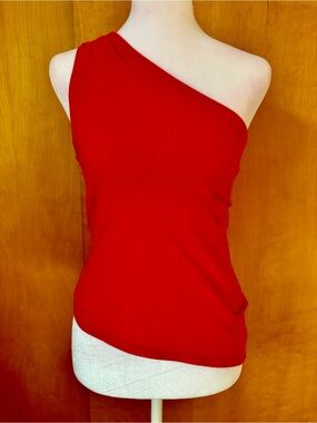 Hollister Red One-Shoulder Tank Top